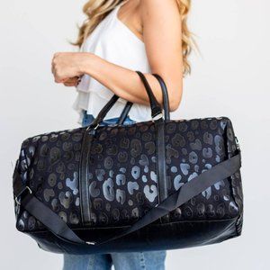 Black Leopard Travel Duffle Weekender Bag